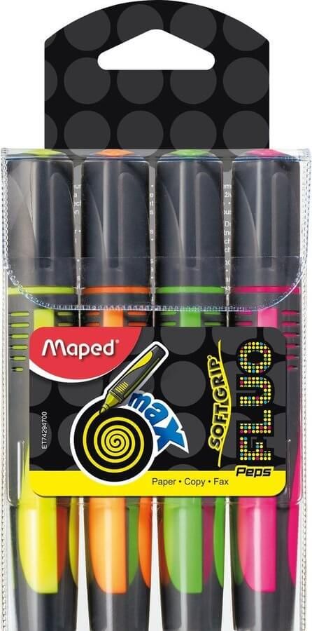 Maped Highlighter Fluopeps Max Pack=4cols MD-742947