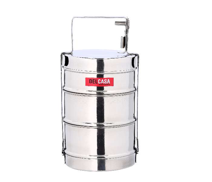 3 Layer Stainless Steel Containers With Locking Clip - Tiffin Lunch Box