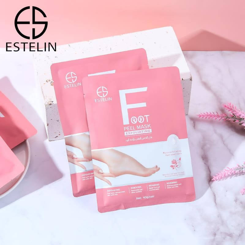 ESTELIN Foot Care Vitamin C Exfoliating Foot Peel Mask Rose