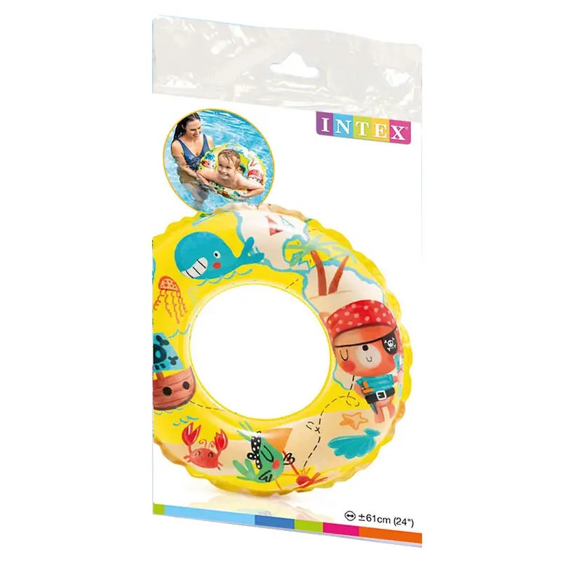 Intex  Inflatable Cartoon Float Transparent Swimming Tube Rings