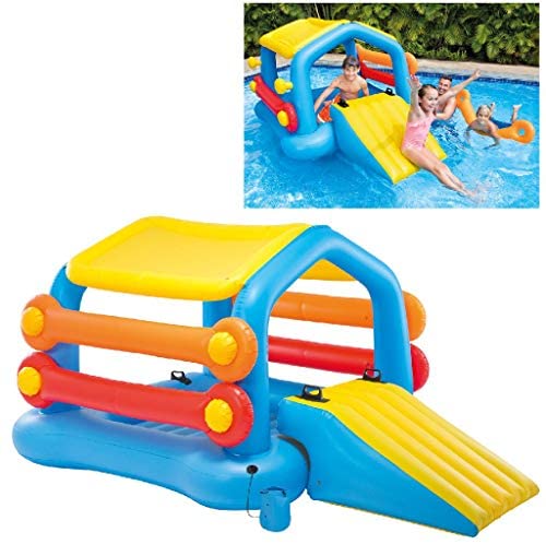 Intex Inflatable Game Island With Slide  Multi Color