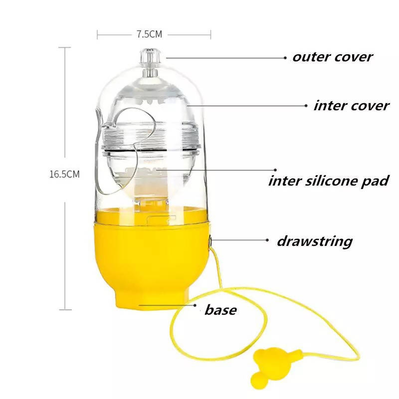 Hand Powered Golden Egg Maker Inside Mixer Kitchen Cooking Gadget Portable Egg Cooker Tool Egg Scrambler Shaker