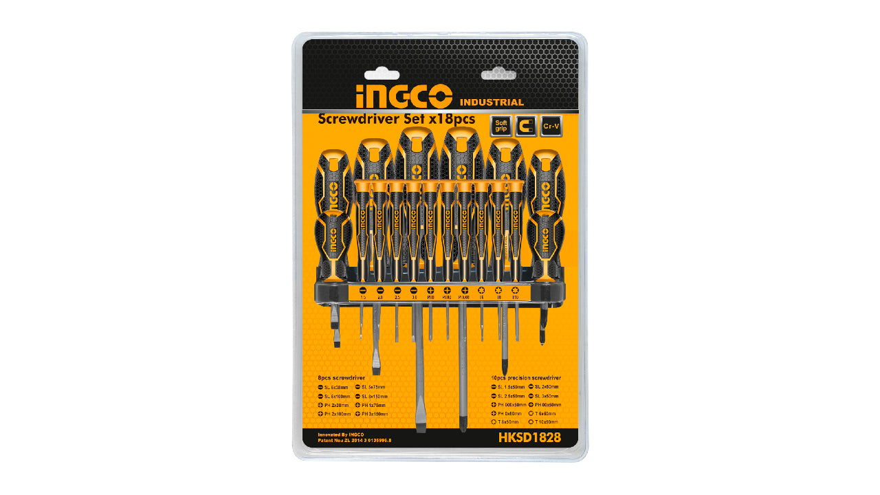 Ingco 18 Pcs Screwdriver and Precision Screwdriver Set HKSD1828