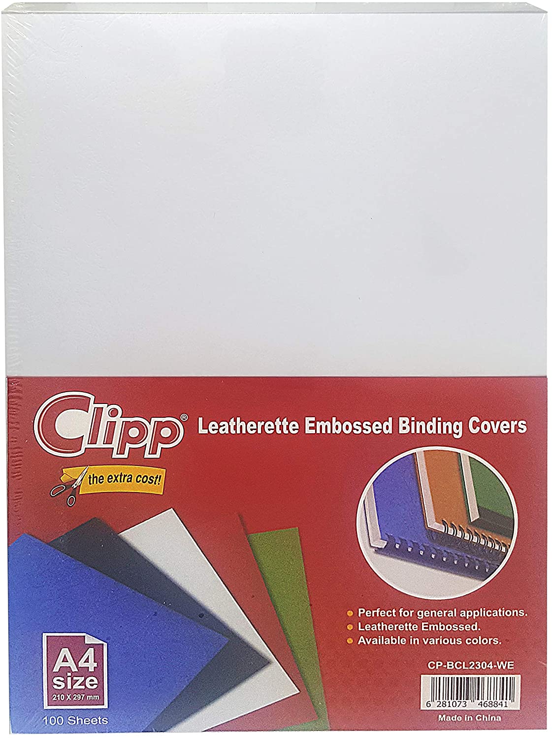 Cover Leath 230g A4 Pk 100 White