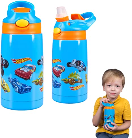 Hot Wheels Tritan Water Bottle 650ml - Blue