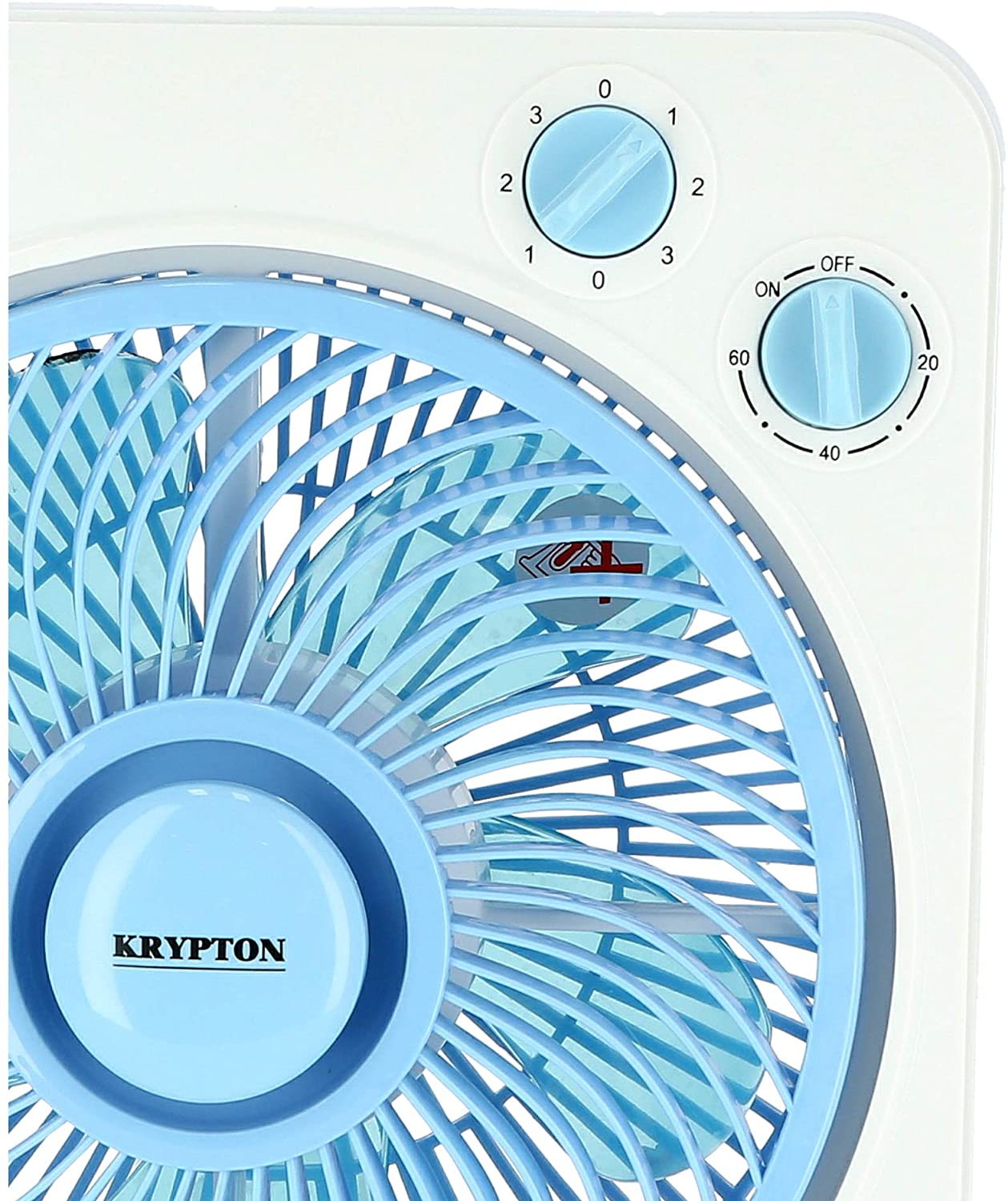 Krypton Powerful Personal Desk Box Fan White & Blue | in Bahrain | Halabh.com