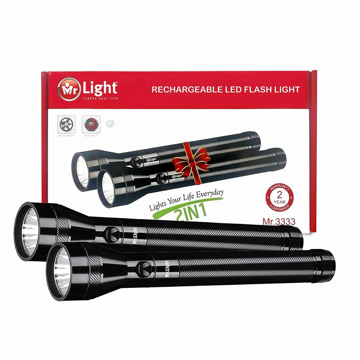 Mr Light Rechargeable LED Flashlight  2pcs