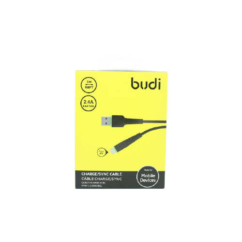 Budi M8J150M09 USB Micro 3M 2.4A Faster-BLACK