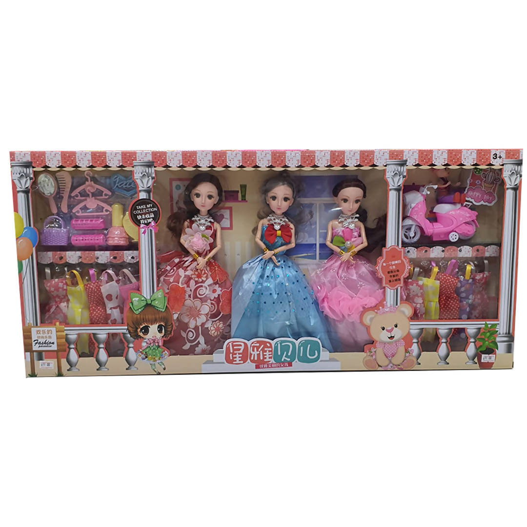 Fashion Barbies Doll Set Beautiful Dress Clothes Shoes Bags Hanger For Girl's Toy Gift