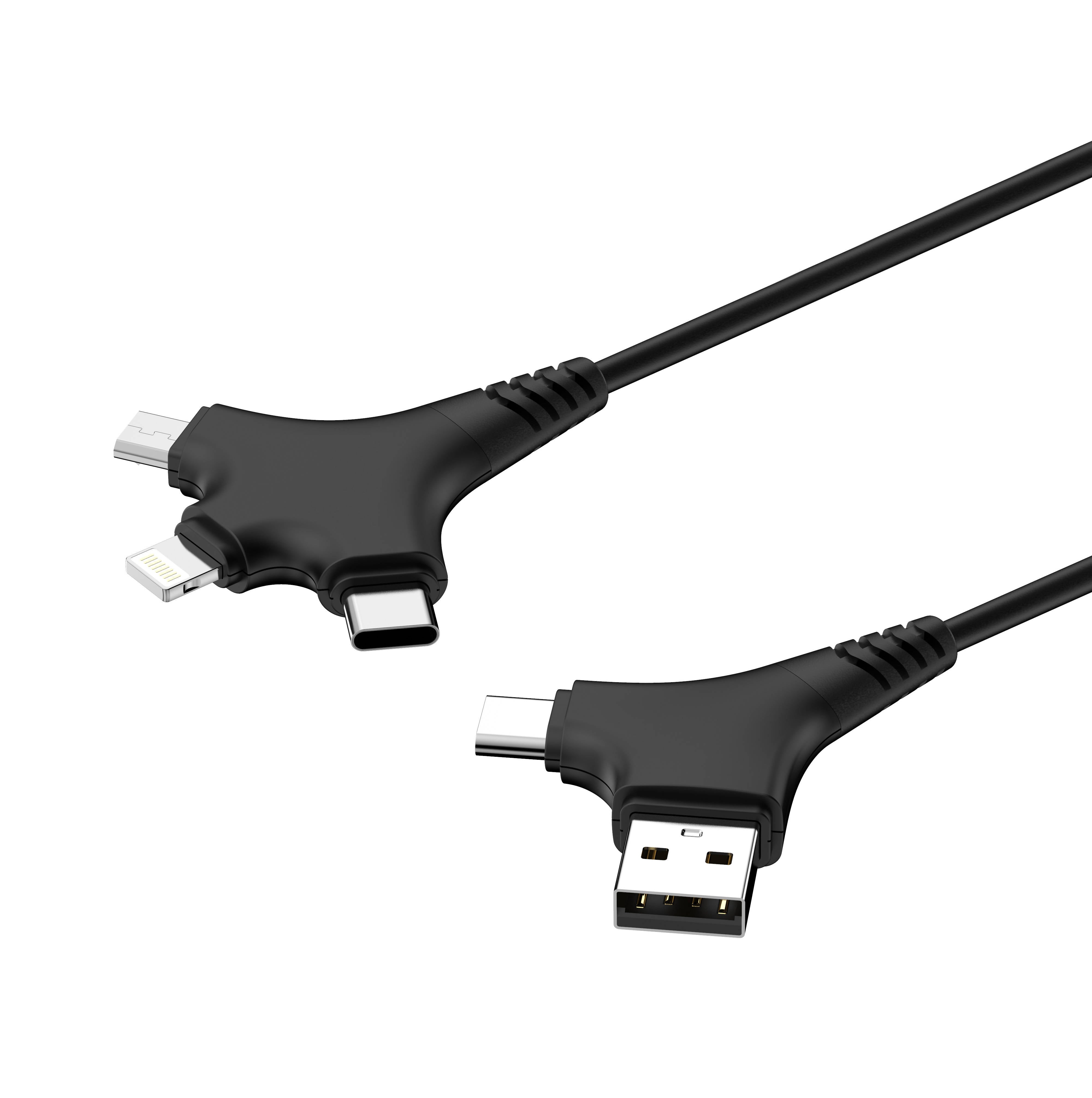 Budi 6 in 1 Charge sync Fast Charging Cable 150Y Black