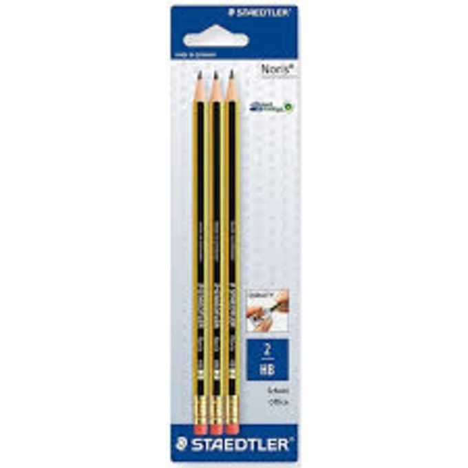 Staedler Noris Pencil with Rubber Bl=3p ST-122-2BK3DA