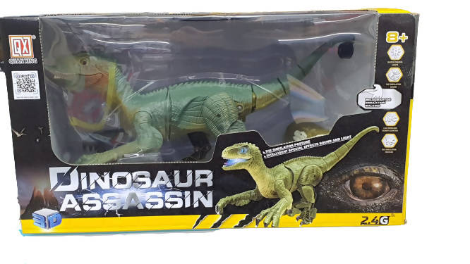 RC Dinosaur Simulation Velociraptor Intelligent Button remote control Light Roaring Toy Gift for Kids