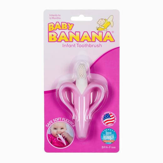 Baby Banana Teething Toothbrush For Infants Pink