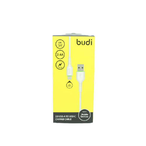 Budi M8J158T USB Type-C 1M 2.4A Faster-WHITE