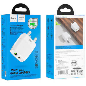 Wall charger “C85B Bright” PD20W + QC3.0 UK plug