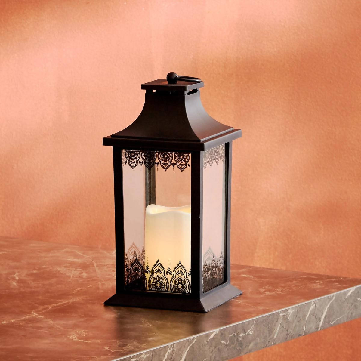 Orla Plastic LED Lantern - 14x14x30 cms