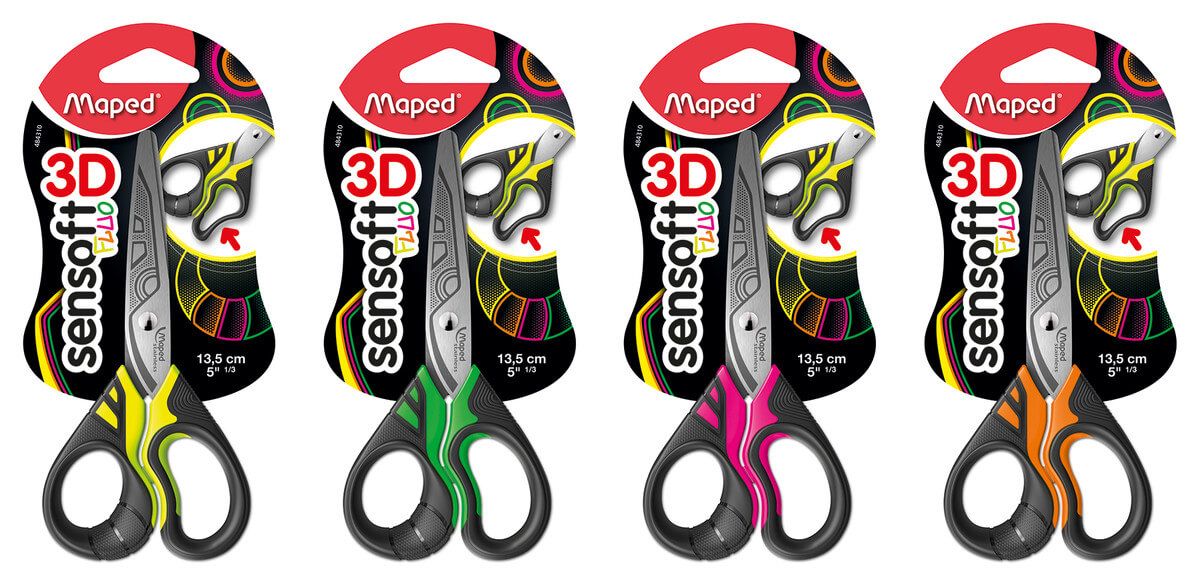 MAPED Scissor 13.5cm Sym Sensoft Fluo Bls MD-484310