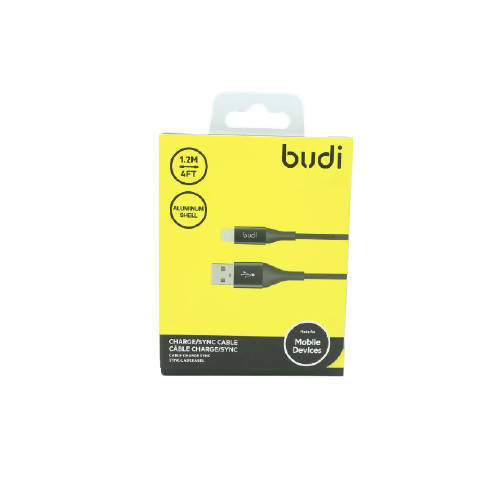 Budi M8J190L USB Lightning 1M 2.4A Faster-BLACK