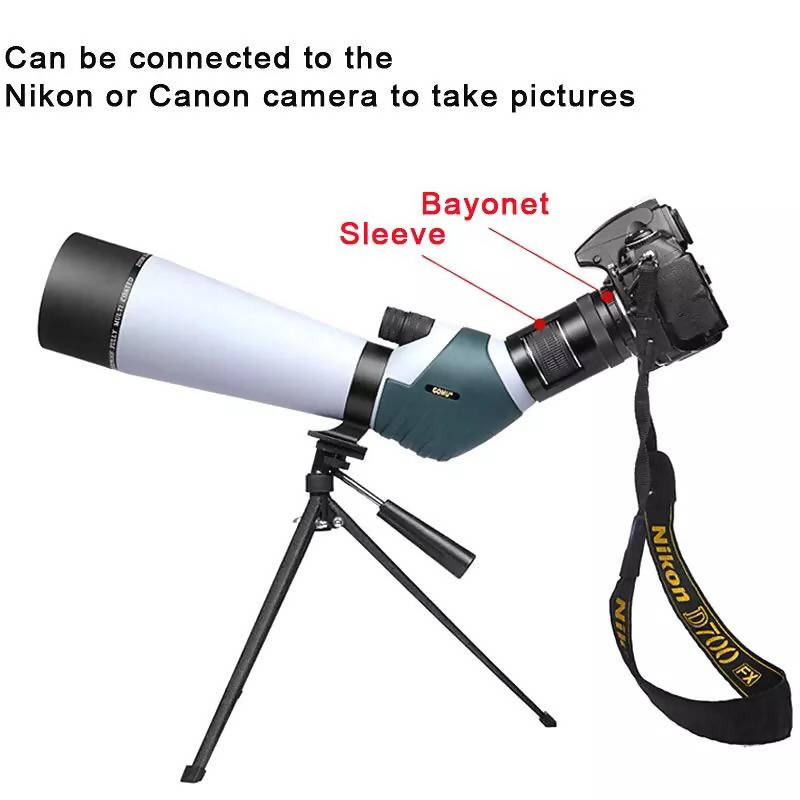 Gomu 20-60X80 Monocular Telescope Zoom Prism Spotting BAK4 Big Eyepiece Dual Focus Waterproof Scope for Bird Watching Tripod