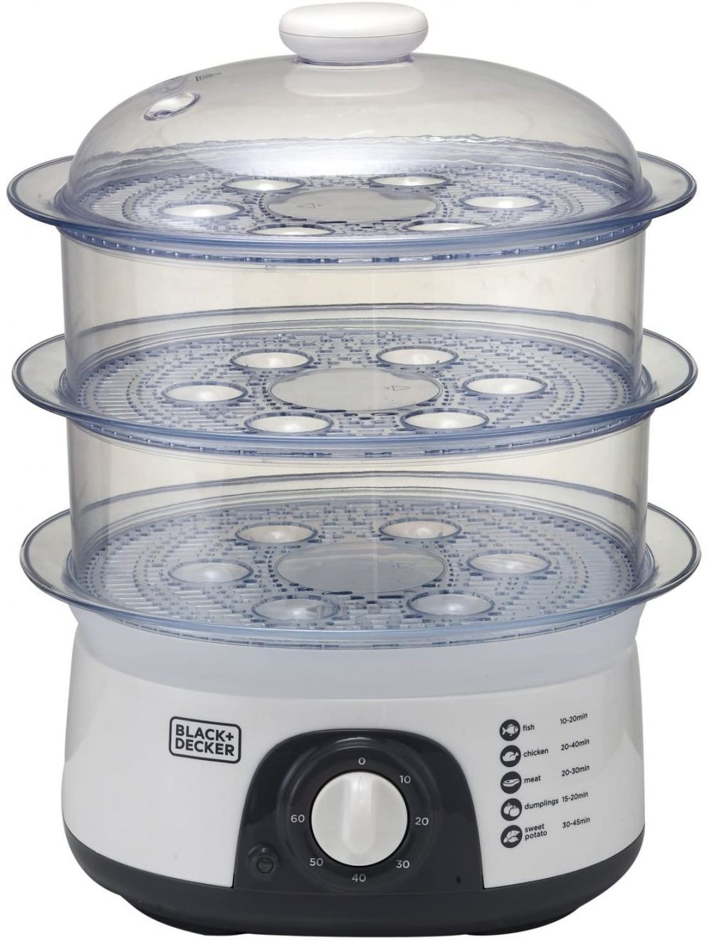 Black & Decker Tier Food Steamer With Timer White | Kitchen Appliance | Halabh.com