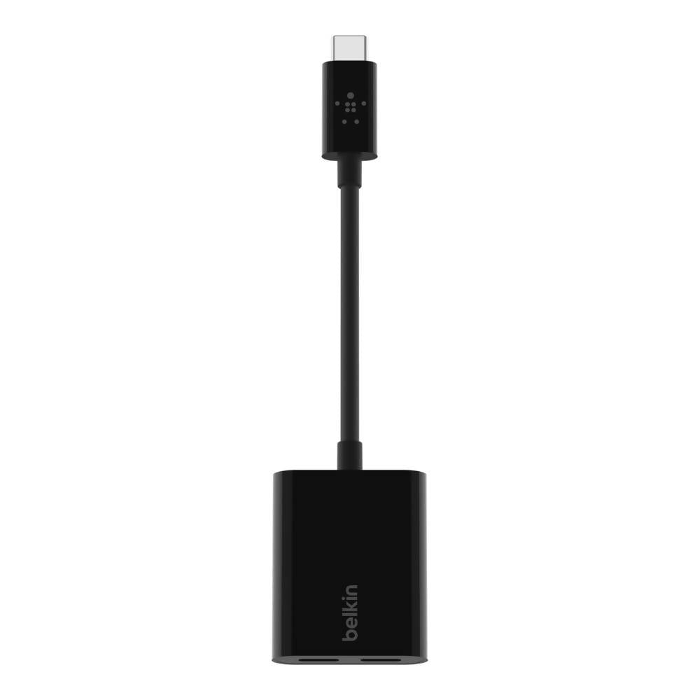 Belkin USB C To Audio Plus Charge Adapter Black