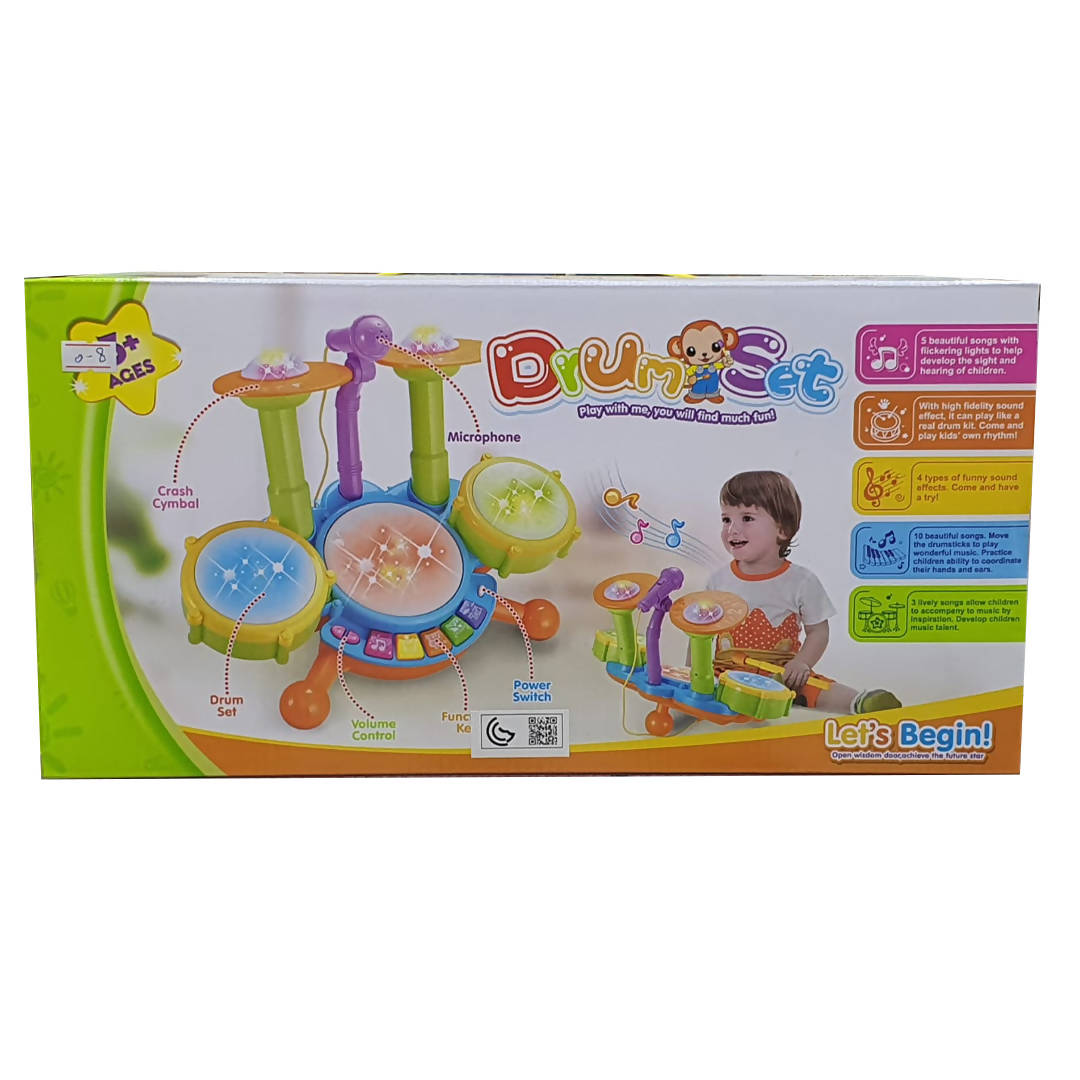 Kids Drum Set with Sing-along Microphone Toddlers Toys Great Gift For Baby