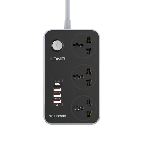 Ldnio 3 Socket 4usb 10a Max 38w Usb C Output Pd3.0 20w Max + Usb A Qc3.0 18w Max With Rated Power 2500w Output Max