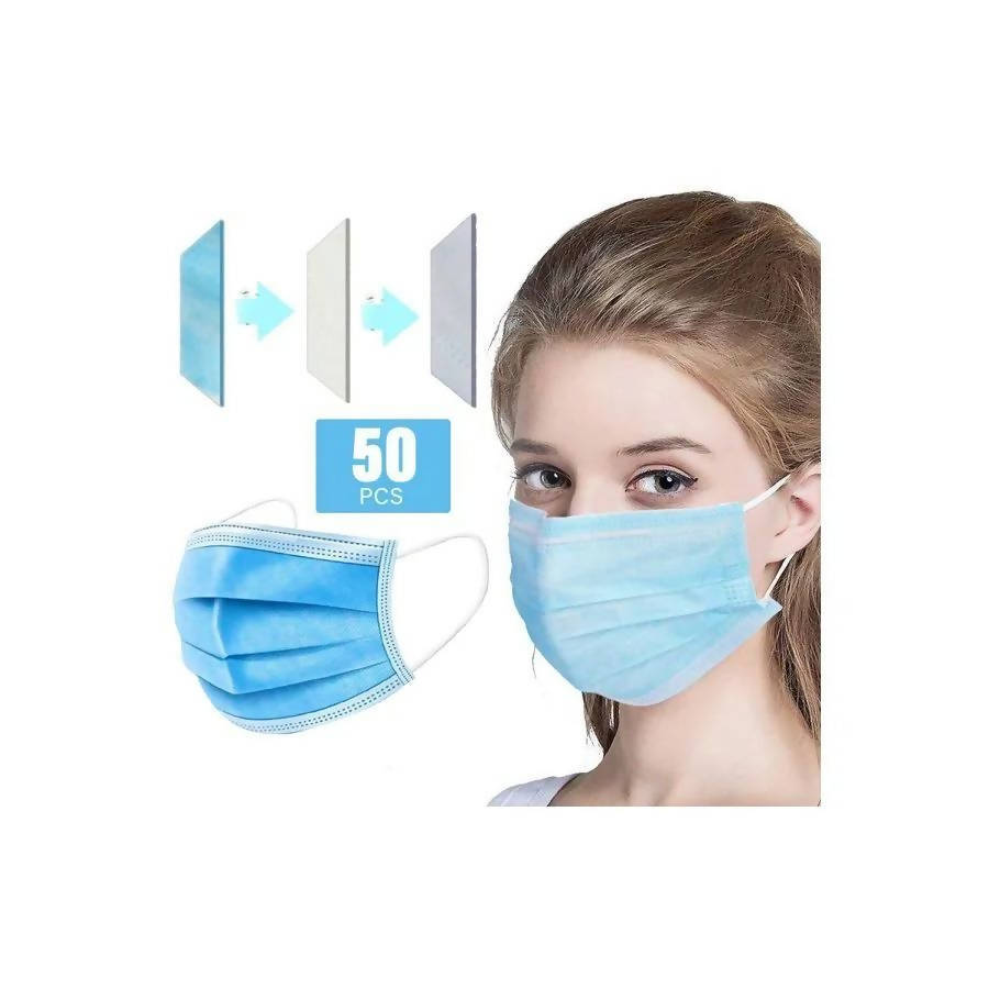 Disposable Face Mask 3 ply 50pcs Box With Elastic Earloop