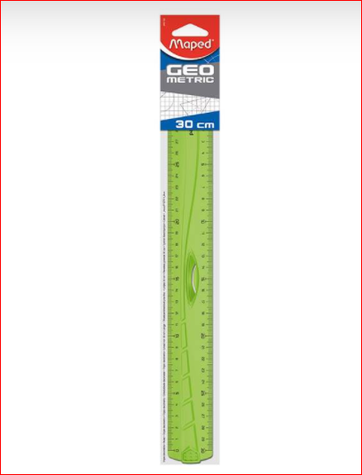 Ruler 30cm Geometric Grip AssClr