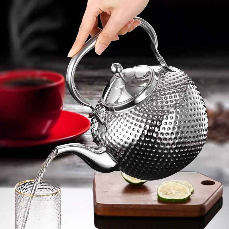 Stainless Steel Teapot Lifting Handle with Tea Filter Silver Suitable for Induction Cooker Stove Top Kettle