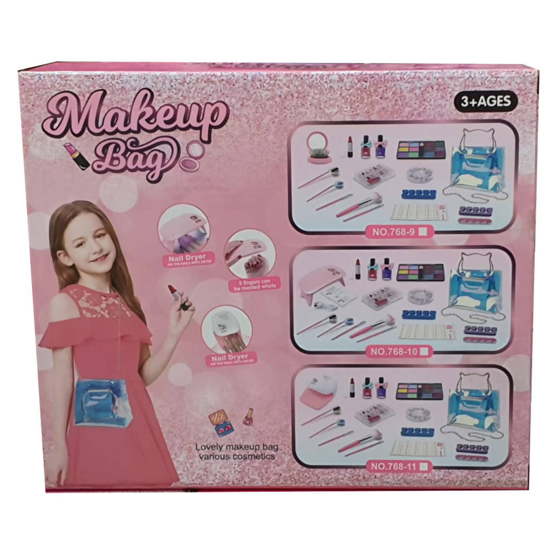 Kids Makeup Kit for Girl , Washable Makeup Toy USB Fast Drying Nail Machine Makeup Brush Girl Gift