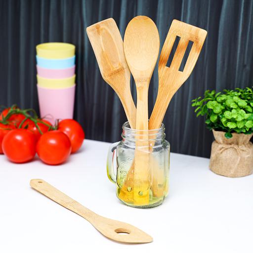 Delcasa 4 Pcs Wooden Kitchen Tools | Kitchen Accessories in Bahrain | Color Beige | Halabh