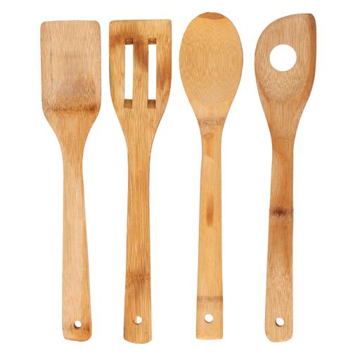 Delcasa 4 Pcs Wooden Kitchen Tools | Kitchen Accessories in Bahrain | Color Beige | Halabh