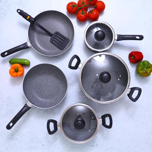 Delcasa DC1577 9Pcs Smart Aluminium Cookware Set