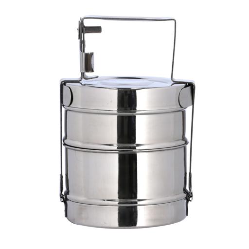 2-Layer Stainless Steel Containers with Locking Clip - Tiffin Lunch Box