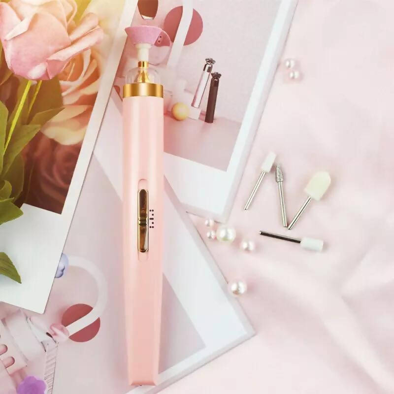 Electric Nail Grinder Nail Polishing Machine With Light Portable Mini Electric Manicure Art Pen Tools With Box For Gel Removing