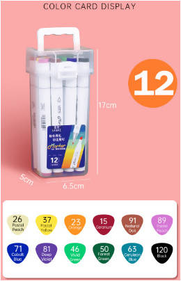 Aibelle Art 12/Colors Alcohol markers Manga Drawing Markers Pen Alcohol Based Non Toxic Sketch Oily Twin Brush Pen Art Supplies