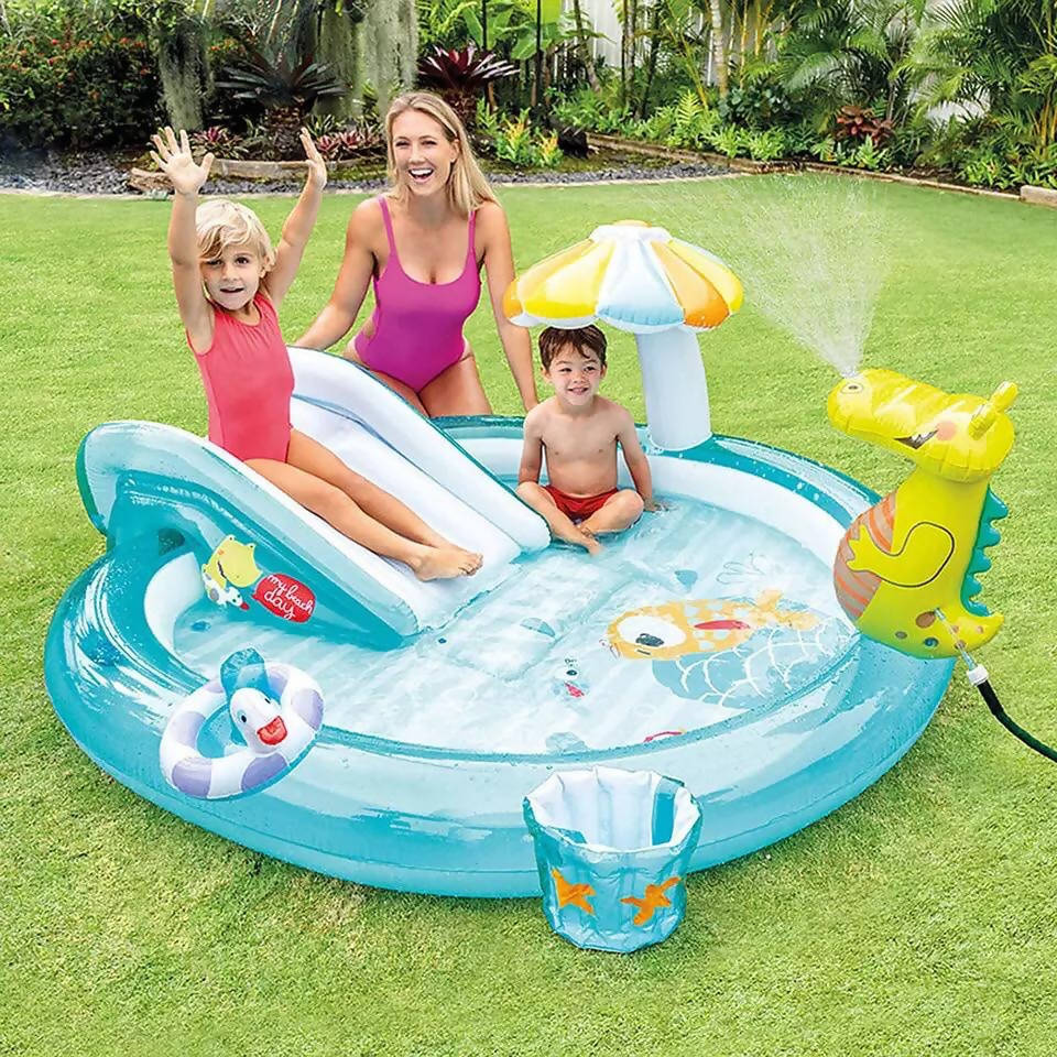 Swimming Pool Inflatable Play Center Kids Water Fun Slide Paddling Pool