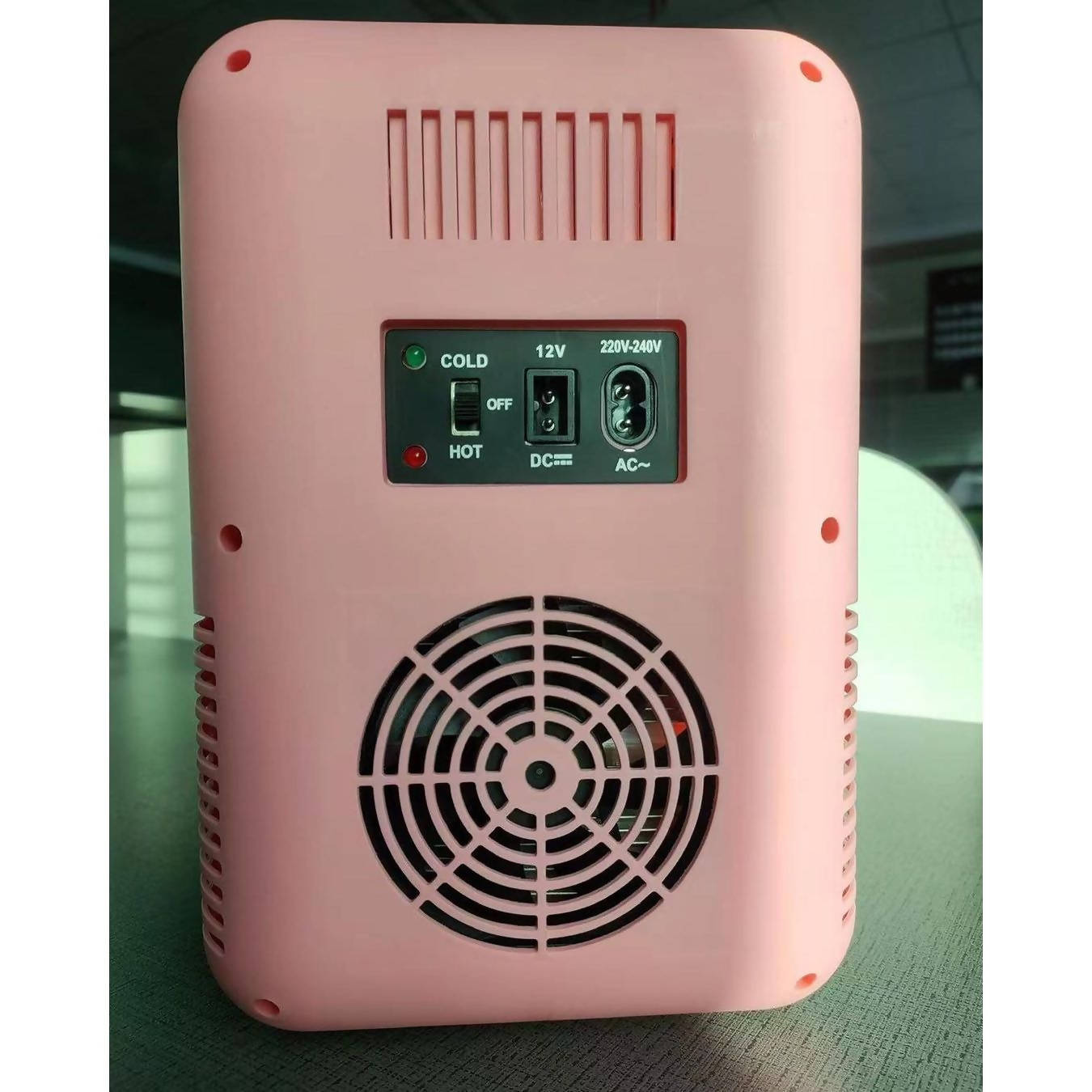 Cooseon Mini Fridge Portable Mirrored Beauty Fridge With LED Lighting AC DC Portable Beauty Fridge Pink