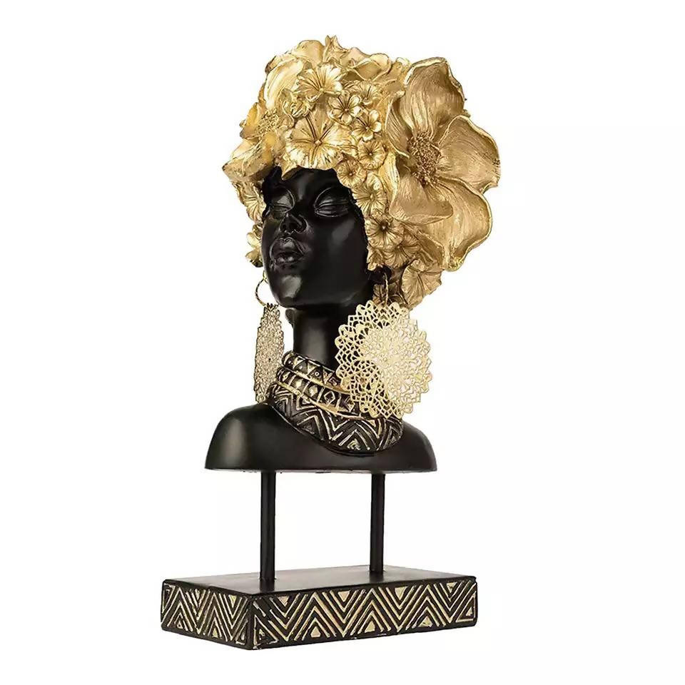 Creative African Women Sculpture Resin Figurine Tabletop Statue Home Decor