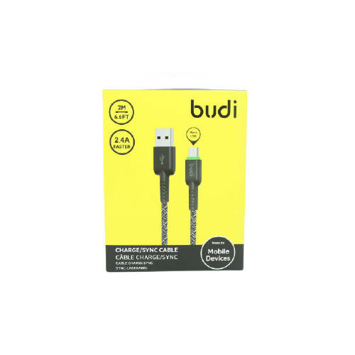 Budi M8J159M USB Micro 2M 2.4A Faster-BLACK