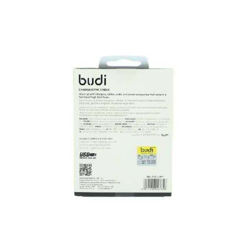 Budi M8J197L USB Lightning 2M 2.4A Faster-GREY