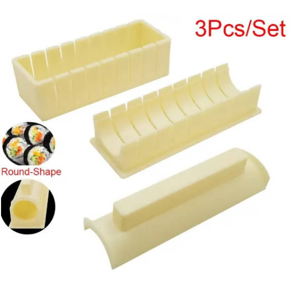 3pcs Set Sushi Maker Kit Kitchen Sushi Tool Making Machine Roller Rice Mold Sushi Vegetable Meat Rolling Gadgets