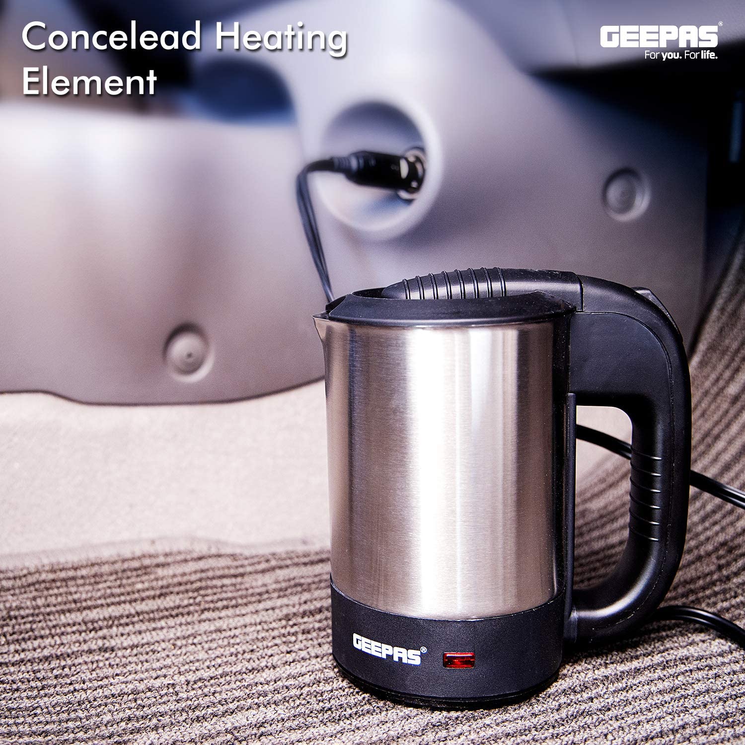 Geepas Stainless Steel Car Kettle