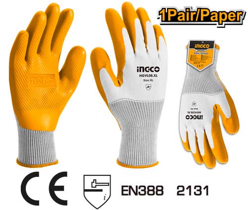 Ingco Latex Gloves Industrial HGVL08-XL