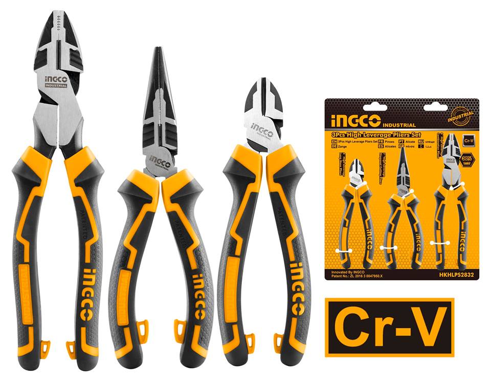 Ingco 3pcs High Leverage Pliers Set HKHLPS2832