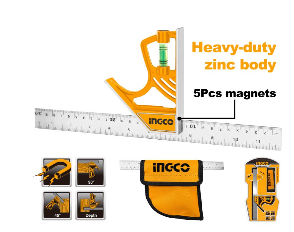 Ingco Magnetic Lock Combination Square - HSR530255