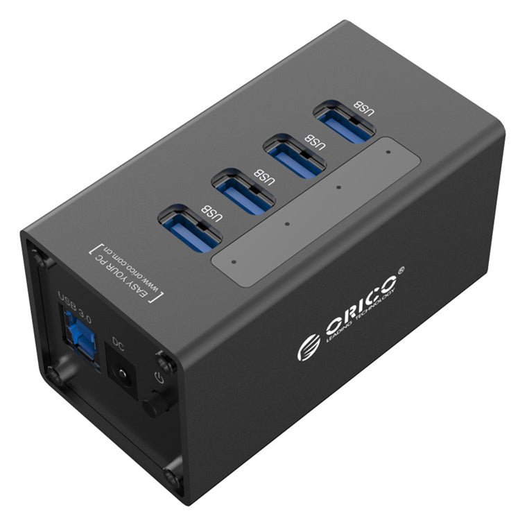 Orico 4 Port Commercial Heavy Duty Super Speed USB3.0 Premium Aluminium Hub With 12V/2.5A Power