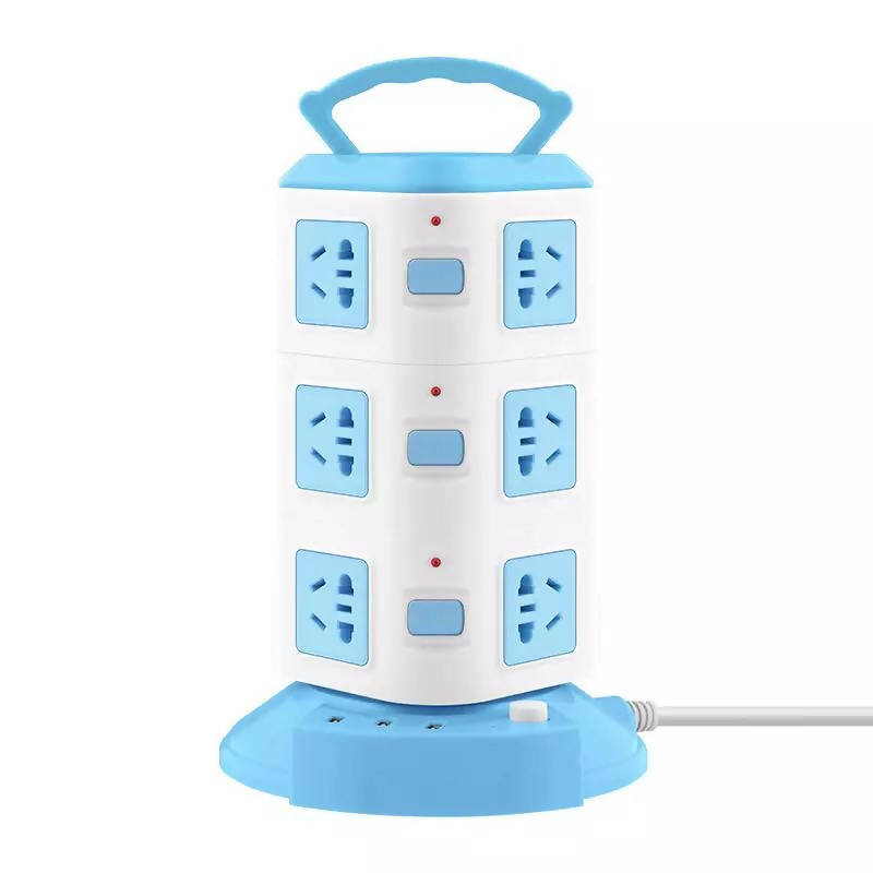 Intelligent Vertical Socket Panel Multi Hole Multifunctional Household Row Patch Panel With USB Charging Tower 2M