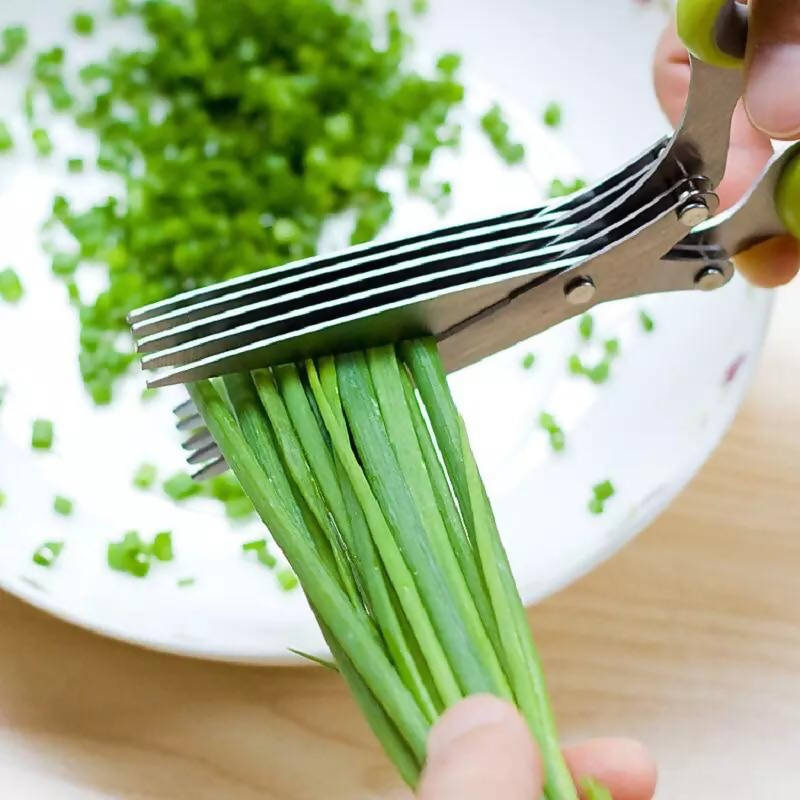 Kitchen Scissors Stainless Steel Minced Scallion Shredded Herb Rosemary Chopped Cutter Tool Cut green onion vegetables